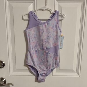 Cat & Jack Girl's Pastel Tie-Dye Wicking Gymnastic Bodysuit